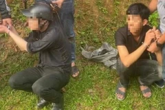 Hai nghi phạm bị bắt giữ. (Nguồn: Công an Quảng Ngãi)