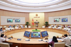Phiên họp Chính phủ thường kỳ tháng 5. (Ảnh: Dương Giang/TTXVN) 