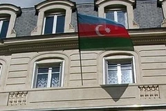 Quang cảnh bên ngoài Đại sứ quán Azerbaijan tại Tehran, Iran. (Ảnh: IRNA/ TTXVN) 