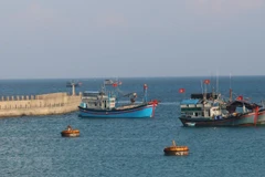 Âu tàu đảo Đá Tây A thuộc Trường Sa của Việt Nam. (Ảnh: Sỹ Tuyên/TTXVN) 