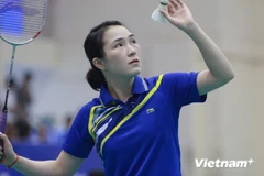 Tay vợt nữ Vũ Thị Trang bất ngờ dừng bước ở bán kết giải Bahrain International Series 2015 (Ảnh: Vietnam+)