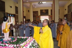 Cộng đồng người Việt tại Ấn Độ tham dự lễ Phật đản tại chùa Ladakh-BudVihar. (Ảnh: Minh Lý-Đăng Chính/Vietnam+)