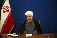 Tổng thống Iran Hassan Rouhani tham dự cuộc họp báo tại Tehran. (Nguồn: AFP/TTXVN)