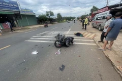 Hiện trường vụ tai nạn. (Ảnh: TTXVN phát)