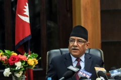 Thủ tướng Nepal Pushpa Kamal Dahal phát biểu tại Kathmandu. (Ảnh: AFP/TTXVN)
