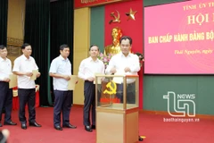 Các Ủy viên Ban Chấp hành Đảng bộ tỉnh bỏ phiếu bầu Bí thư Tỉnh ủy nhiệm kỳ 2020-2025. (Nguồn: Báo Thái Nguyên)