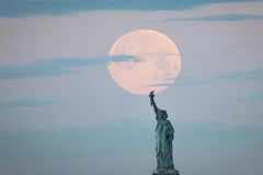 Một trong các mục tiêu của Artemis III là mang về Trái Đất tổng khối lượng 85kg mẫu vật bề mặt và dưới bề mặt của Mặt Trăng. (Ảnh: AFP/TTXVN)