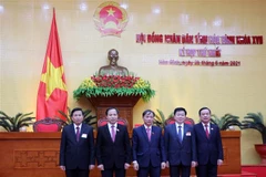 Bộ máy Chủ tịch, Phó Chủ tịch UBND Hòa Bình khóa XVII. (Ảnh: Thanh Hải/TTXVN)