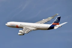 Máy bay của hãng Airbus thực hiện chuyến bay thử nghiệm tại Colomiers, Pháp. (Nguồn: AFP/TTXVN)