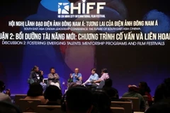 Toàn cảnh phiên thảo luận Bồi dưỡng tài năng mới trong khuôn khổ Hội nghị Lãnh đạo điện ảnh Đông Nam Á tại Thành phố Hồ Chí Minh. (Ảnh: Thu Hương/TTXVN)