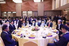 Thủ tướng Phạm Minh Chính dự buổi ăn sáng giao lưu đặc biệt với Hội đồng Tư vấn Kinh doanh ASEAN. (Ảnh: Dương Giang/TTXVN)