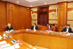 Tổng Bí thư Nguyễn Phú Trọng phát biểu kết luận phiên họp. (Ảnh: Trí Dũng/TTXVN)