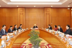 Tổng Bí thư Nguyễn Phú Trọng phát biểu kết luận phiên họp. (Ảnh: Trí Dũng/TTXVN)