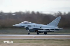 Máy bay chiến đấu Eurofighter tại căn cứ không quân ở Neuburg, Đức, ngày 26/2/2024. (Ảnh: AFP/TTXVN)