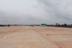 Đường cất hạ cánh sân bay Long Thành đã hoàn thành đổ bêtông lớp 1. (Ảnh: Công Phong/TTXVN)