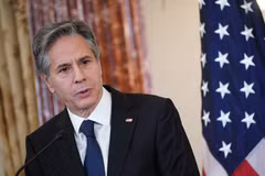 Ngoại trưởng Mỹ Antony Blinken phát biểu tại Washington, DC. (Nguồn: AFP/TTXVN)
