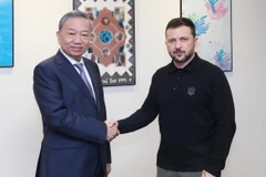 Tổng Bí thư, Chủ tịch nước Tô Lâm gặp Tổng thống Ukraine Volodymyr Zelensky. (Ảnh: Lâm Khánh/TTXVN)