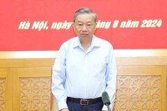 Tổng Bí thư, Chủ tịch nước Tô Lâm, Bí thư Quân ủy Trung ương phát biểu chỉ đạo. (Ảnh: Trí Dũng/TTXVN)