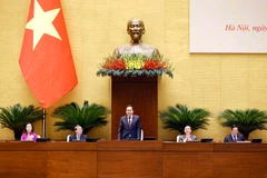Chủ tịch Quốc hội Trần Thanh Mẫn chủ trì chất vấn và trả lời chất vấn. (Ảnh: Doãn Tấn/ TTXVN)