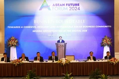 Thủ tướng Phạm Minh Chính phát biểu tại Tọa đàm với doanh nghiệp ASEAN và các đối tác. (Ảnh: Dương Giang/TTXVN)