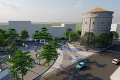 Phối cảnh kết nối vườn hoa Vạn Xuân với Tháp nước Hàng Đậu. (Ảnh: TTXVN phát)