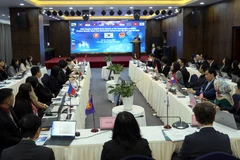 Quang cảnh Hội nghị Chuyển đổi quy tắc cụ thể mặt hàng trong khuôn khổ AKFTA ở Quảng Ninh:. (Ảnh: Đức Hiếu/TTXVN)