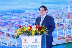 Thủ tướng Phạm Minh Chính phát biểu tại Diễn đàn Logistics Việt Nam năm 2024. (Ảnh: Dương Giang/TTXVN)