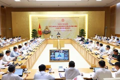 Thủ tướng Phạm Minh Chính chủ trì Hội nghị sơ kết công tác phòng, chống và khắc phục hậu quả bão số 3. (Ảnh: Dương Giang/TTXVN)