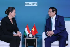 Thủ tướng Phạm Minh Chính gặp Tổng thống Hungary Katalin Novak trong khuôn khổ Hội nghị lần thứ COP28, chiều 1/12/2023, tại Dubai, Các Tiểu vương quốc Arab Thống nhất. (Ảnh: Dương Giang/TTXVN)