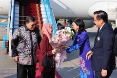 Lễ đón Chủ tịch Hạ viện Malaysia Tan Sri Dato’ Johari Bin Abdul và Phu nhân tại Sân bay quốc tế Nội Bài. (Ảnh: Minh Đức/TTXVN)