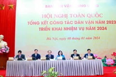 Lãnh đạo Ban Dân vận Trung ương điều hành hội nghị. (Ảnh: Phương Hoa/TTXVN)
