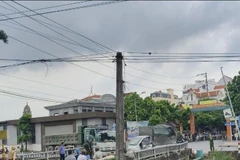 Hiện trường vụ tai nạn. (Ảnh TTXVN phát)