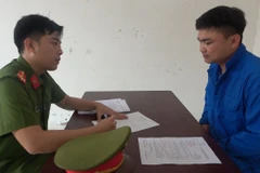 Lái xe Vũ Đình Phi tại cơ quan Công an thành phố Huế. (Nguồn: Cơ quan Công an)