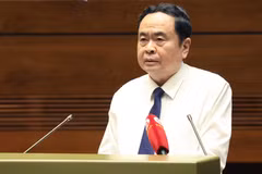 Ủy viên Bộ Chính trị, Chủ tịch Quốc hội Trần Thanh Mẫn phát biểu tại Hội thảo. (Ảnh: Thống Nhất/ TTXVN)