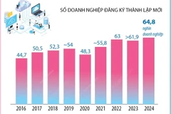 Cả nước có 64.800 doanh nghiệp đăng ký thành lập mới trong 5 tháng năm 2024