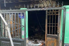 Hiện trường căn nhà bị cháy. (Ảnh: TTXVN phát)