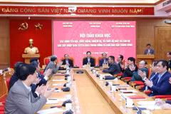 Quang cảnh hội thảo khoa học về sáp nhập Ban Tuyên giáo Trung ương và Ban Dân vận Trung ương. (Ảnh: Phương Hoa/TTXVN)