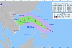 Hình ảnh đường đi và vị trí của bão Man-yi. (Nguồn: Trung tâm Dự báo Khí tượng Thủy văn Quốc gia)