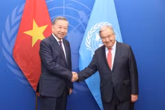 Tổng Bí thư, Chủ tịch nước Tô Lâm gặp Tổng thư ký Liên hợp quốc Antonio Guterres. (Ảnh: Lâm Khánh/TTXVN)