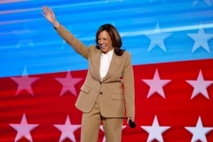 Ứng cử viên Tổng thống của đảng Dân chủ, Phó Tổng thống Kamala Harris tại Đại hội Toàn quốc của đảng ở Chicago, bang Illinois, Mỹ, ngày 19/8/2024. (Ảnh: Getty Images/TTXVN)