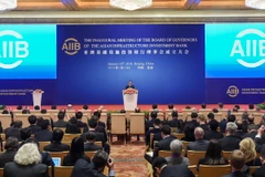 Toàn cảnh Lễ khai trương ngân hàng AIIB ở Bắc Kinh ngày 16/1. (Nguồn: THX/TTXVN)