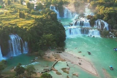 Hình ảnh thác Bản Giốc trong video quảng bá. (Ảnh: TCDL)