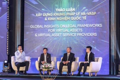 Hiệp hội Blockchain Việt Nam đã tổ chức buổi tọa đàm khoa học lần thứ 4 nhằm góp ý xây dựng hoàn thiện khung pháp lý VA-VASP. (Ảnh: Minh Sơn/Vietnam+)