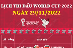 [Infographics] Cập nhật lịch thi đấu World Cup ngày 29/11