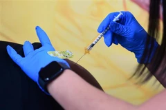Nhân viên y tế tiêm vaccine phòng COVID-19 cho người dân tại Los Angeles, California (Mỹ). (Ảnh: AFP/TTXVN)