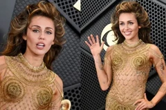 Nữ ca sỹ Miley Cyrus đã "cảm ơn mái tóc của mình” sau khi nhận giải Grammy. (Ảnh: WWD)