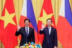 Chủ tịch nước Võ Văn Thưởng và Tổng thống Philippines Ferdinand Marcos Jr. tại buổi hội đàm. (Ảnh: Thống Nhất/TTXVN)