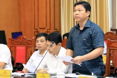Ông Phạm Công Dịch, Phó Chánh Thanh tra tỉnh Thái Bình thông tin về kết quả thanh tra Kỳ thi tuyển sinh vào lớp 10 năm học 2024-2025 tại Thái Bình. (Ảnh: Thế Duyệt/TTXVN)