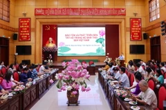 Hội thảo "Bảo tồn và phát triển hoa sen Việt Nam" được tổ chức trong khuôn khổ Lễ hội Sen Hà Nội 2024. (Ảnh: Thanh Tùng/TTXVN)