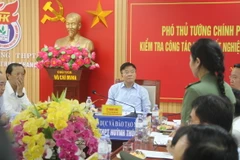 Đại diện công an báo cáo công tác đảm bảo an ninh tại Kỳ thi tốt nghiệp trung học phổ thông năm 2024. (Ảnh: Văn Tý/TTXVN)